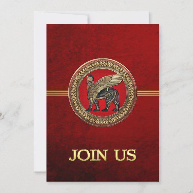 [100] Assyrian Winged Lion: Gold & Black Lamassu (Vorderseite)