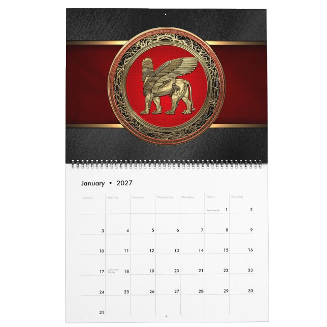 [100] Assyrian Winged Lion - Gold Lamassu Kalender (Jan 2027)
