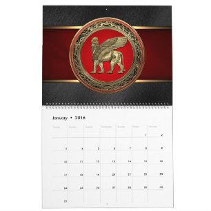 [100] Assyrian Winged Lion - Gold Lamassu Kalender