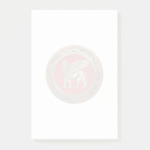 [100] Assyrian Winged Lion - Gold Lamassu Post-it Klebezettel