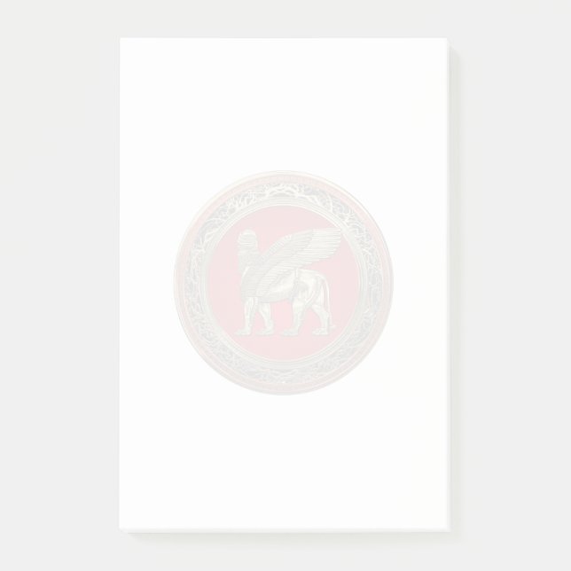 [100] Assyrian Winged Lion - Gold Lamassu Post-it Klebezettel (Vorderseite)