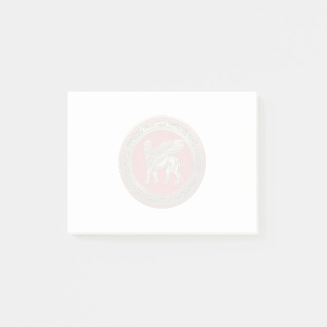 [100] Assyrian Winged Lion - Gold Lamassu Post-it Klebezettel (Vorderseite)