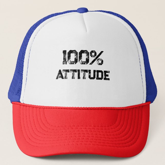 100% ATTITUDE - Benutzerdefiniertes Office-Geschen Truckerkappe (Vorderseite)