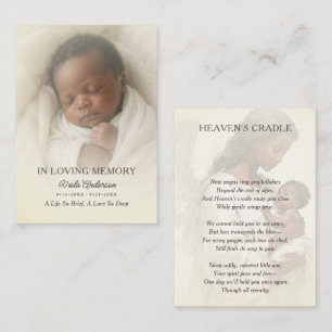 100 Baby Funeralien-Gedenkfoto-Gebetskarten Visitenkarte