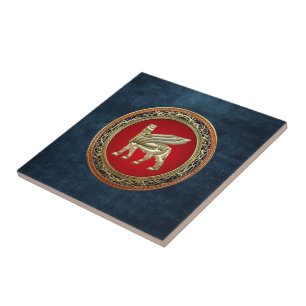 [100] Babylonian Winged Stier Lamassu [3D] Fliese