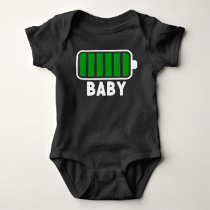 100% Batterie Vollständig Geladen Familie Schwarz Baby Strampler
