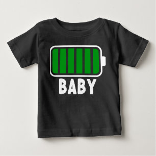 100 % Batterie Vollständig geladen Schwarz Baby T-shirt