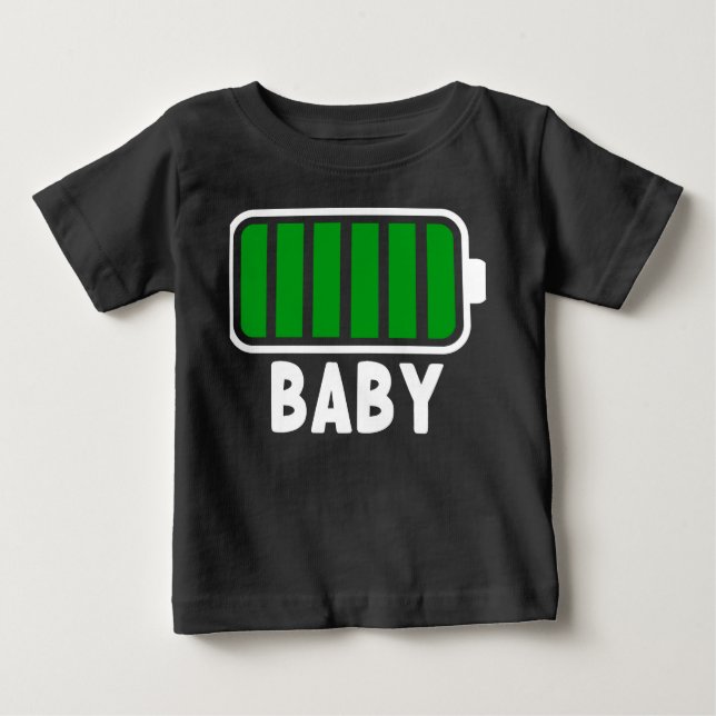 100 % Batterie Vollständig geladen Schwarz Baby T-shirt (Vorderseite)