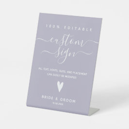 100% bearbeitbares, benutzerdefiniertes Hochzeitso Sockelschild