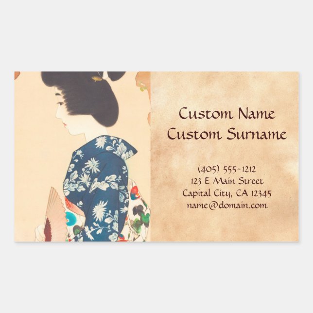 100 Beauties Wearing Takasago Kimonos Rechteckiger Aufkleber (Vorderseite)