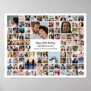 100 Bilder Fotocollage Personalisiertes Geschenk Poster