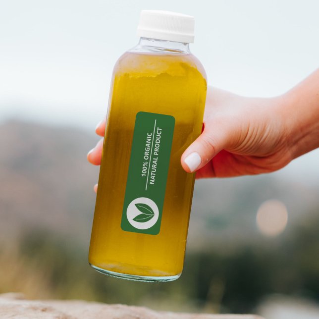 100 % Bio, Aufkleber für natürliche Produktkennzei (100% Organic, Natural Product Bottle Label Sticker)