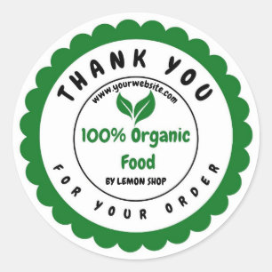 100% Bio Food Customize Circle Runder Aufkleber
