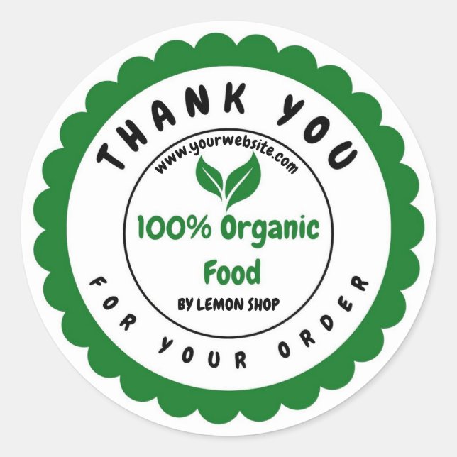 100% Bio Food Customize Circle Runder Aufkleber (Vorderseite)