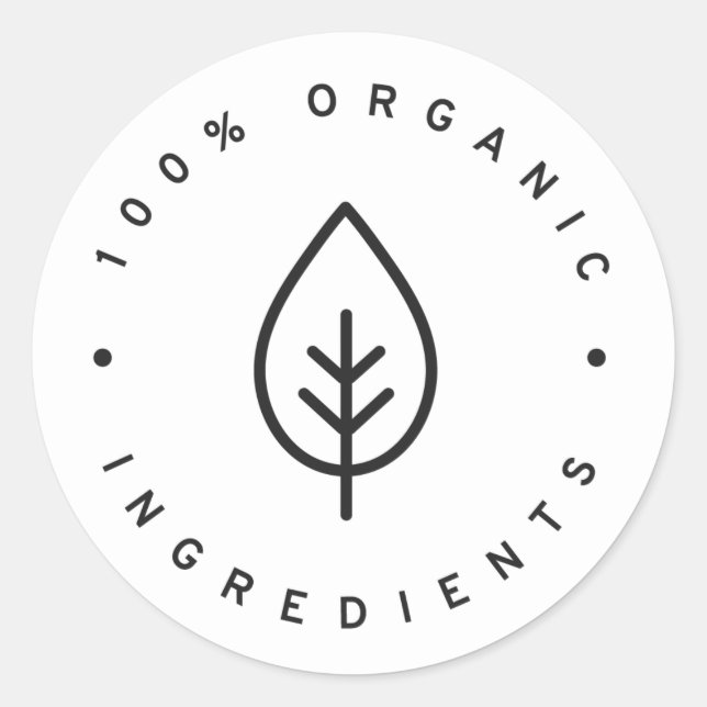 100 % Bio Runder Aufkleber (Vorderseite)