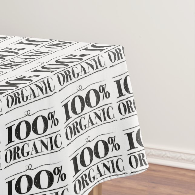 100 % Bio Schwarz-weißes Muster Tischdecke (Beispiel)