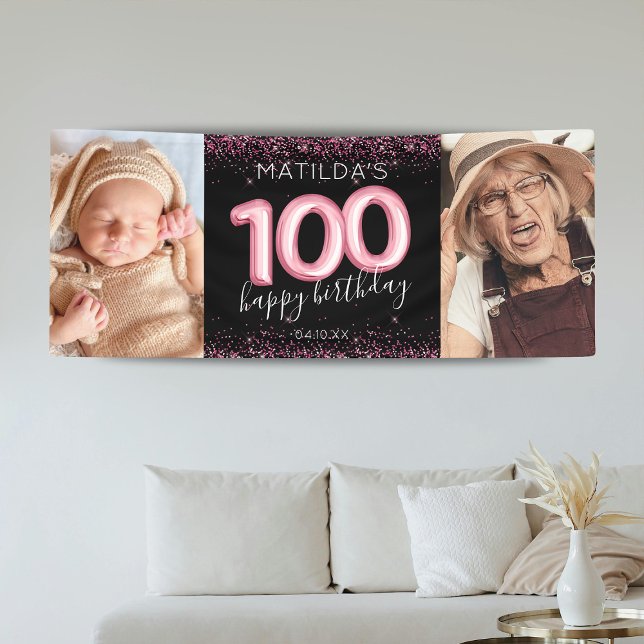100. Black Pink Happy Geburtstag Foto Banner (Von Creator hochgeladen)