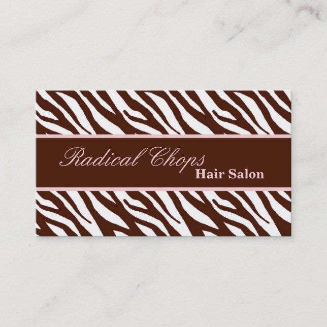 100 Borwn Pink Zebra Print Pattern Business Card Visitenkarte (Vorderseite)