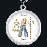 100 % Cowboy Liebe Necklace Versilberte Kette<br><div class="desc">Nutzen Sie diese perfekte Cowboy Cowgirl Liebe Halskette für Ihr Hochzeitstag ,  Jubiläumsdatum oder Verlobung Datum - Stellen Sie die Namen und den Datumbereich ein.</div>