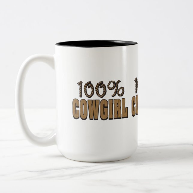100 % Cowgirl Zweifarbige Tasse (Links)