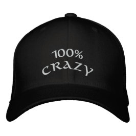 100 % Crazy Bestickte Baseballkappe