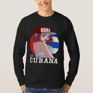 100 Cubana Strong Girl Cuba Flag Pride T-Shirt