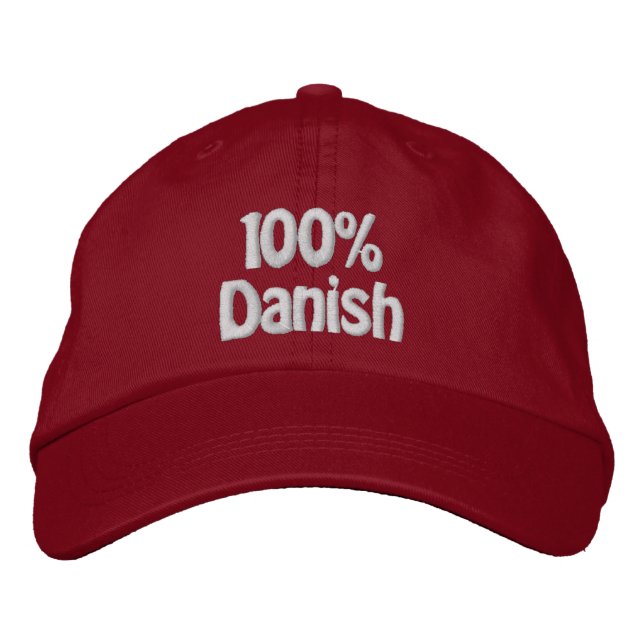 100 % Dänemark Bestickte Kappe (Vorderseite)