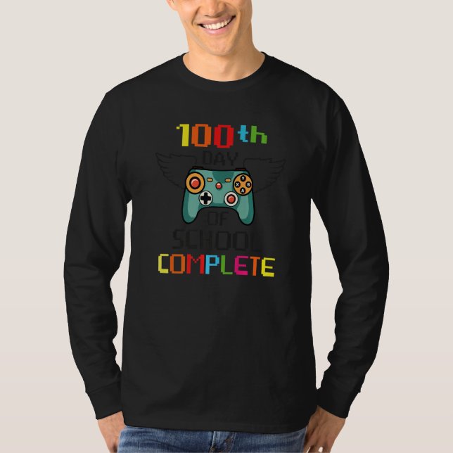 100 Day Of School Complete Gaming Smarter Fuuny Ga T-Shirt (Vorderseite)