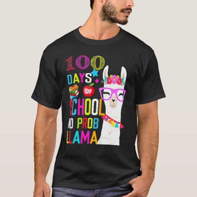 100 day of school long sleeve shirt 100th No Probl (Vorderseite)