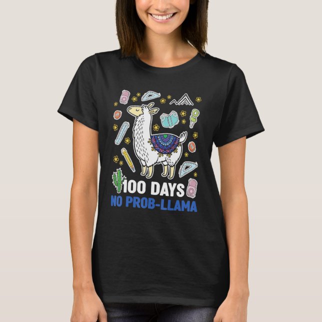 100 Day of School No Prob-Llama Outfits 100th Days T-Shirt (Vorderseite)
