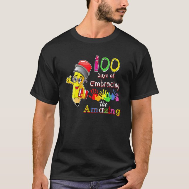 100 Day of School Of Embracing The Amazing Pre K T T-Shirt (Vorderseite)