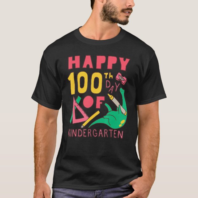 100 days 100th Day Of School Kindergarten T-Shirt (Vorderseite)