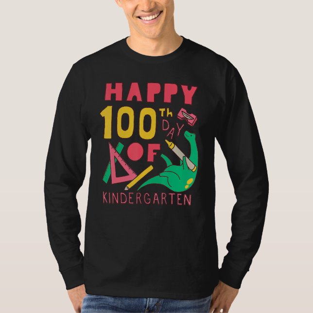 100 days 100th Day Of School Kindergarten T-Shirt (Vorderseite)