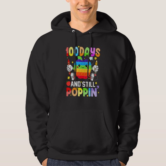 100 Days And Still Poppin 100th Day Of School Boy  Hoodie (Vorderseite)