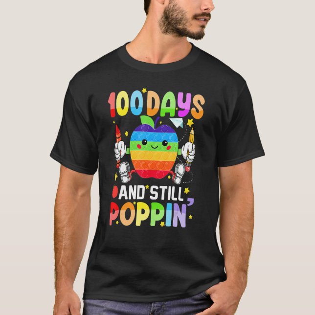 100 Days And Still Poppin 100th Day Of School Boy  T-Shirt (Vorderseite)