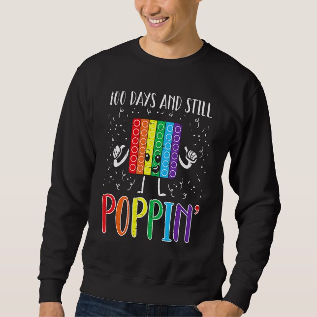100 Days And Still Poppin 100th Day Of School Boys Sweatshirt (Vorderseite)