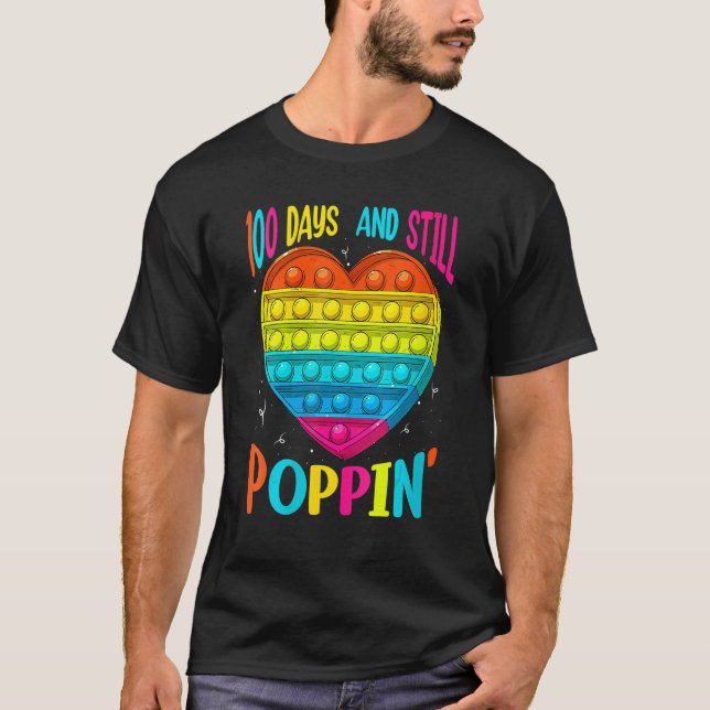 100 Days And Still Poppin 100th Day Of School Boys T-Shirt (Vorderseite)