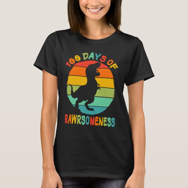 100 Days Awesomeness Of School Rex 100th Days Smar T-Shirt (Vorderseite)