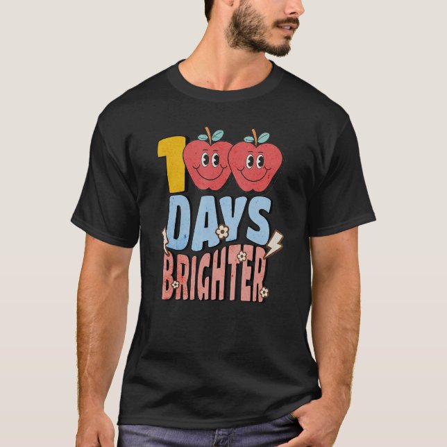 100 Days Brighter Back To School 100th Day Of Scho T-Shirt (Vorderseite)