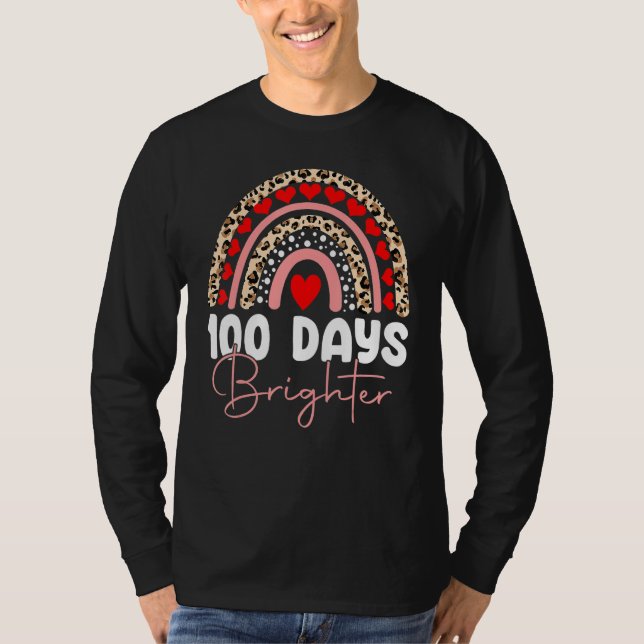 100 Days Brighter Happy 100th Day Of School Rainbo T-Shirt (Vorderseite)