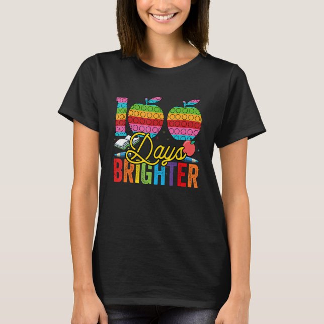 100 Days Brighter Popping For Teachers And Kids St T-Shirt (Vorderseite)