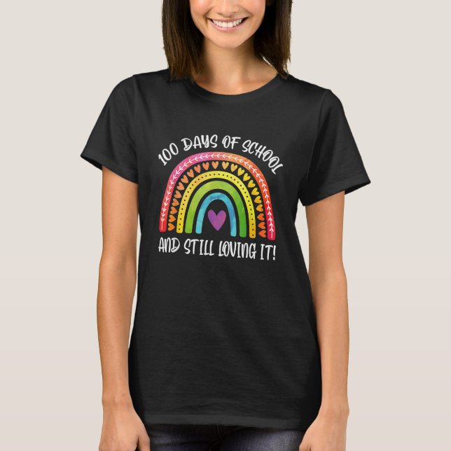 100 Days Brighter Rainbow for Teacher Happy 100th  T-Shirt (Vorderseite)