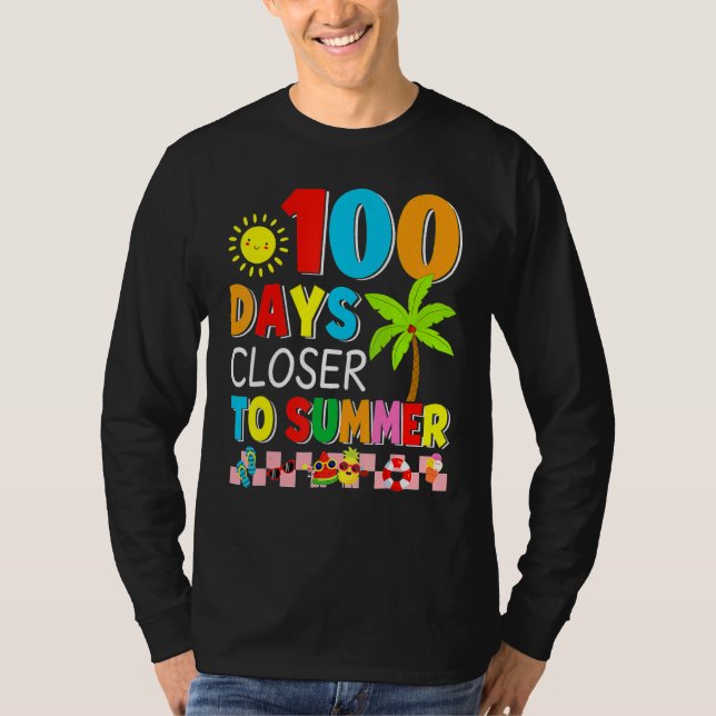 100 Days Closer To Summer 100th Day Of School  Tea T-Shirt (Vorderseite)
