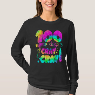 100 Days Cray Cray Buffalo Plaid 100th Day Of Scho T-Shirt