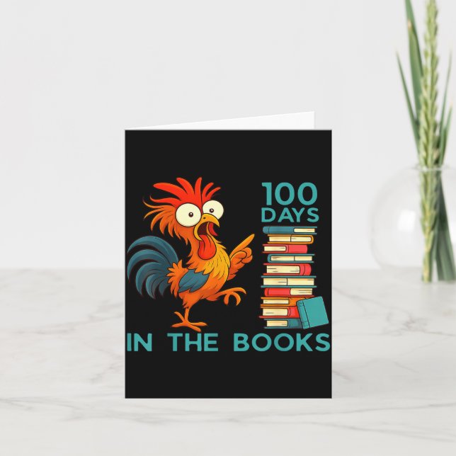 100 Days In The Books Of School For Boy Girl Stude Karte (Vorderseite)