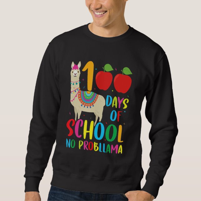 100 Days Llama Alpaca Pun Meme Sarcastic 100th Day Sweatshirt (Vorderseite)