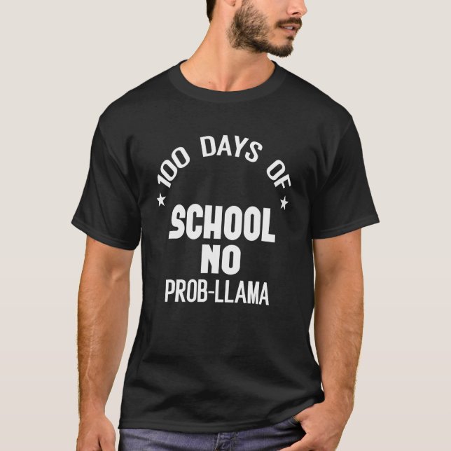 100 Days Llama Alpaca Pun Meme Sarcastic 100th Day T-Shirt (Vorderseite)