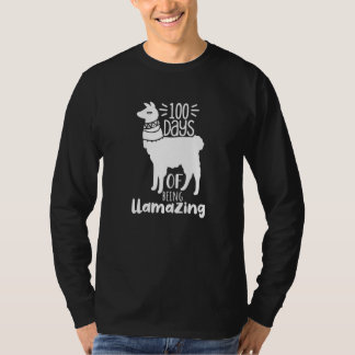100 Days Llama Pun Meme Sarcastic 100th Day of Sch T-Shirt