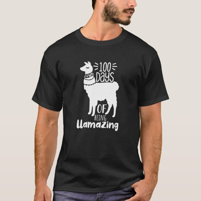 100 Days Llama Pun Meme Sarcastic 100th Day of Sch T-Shirt (Vorderseite)