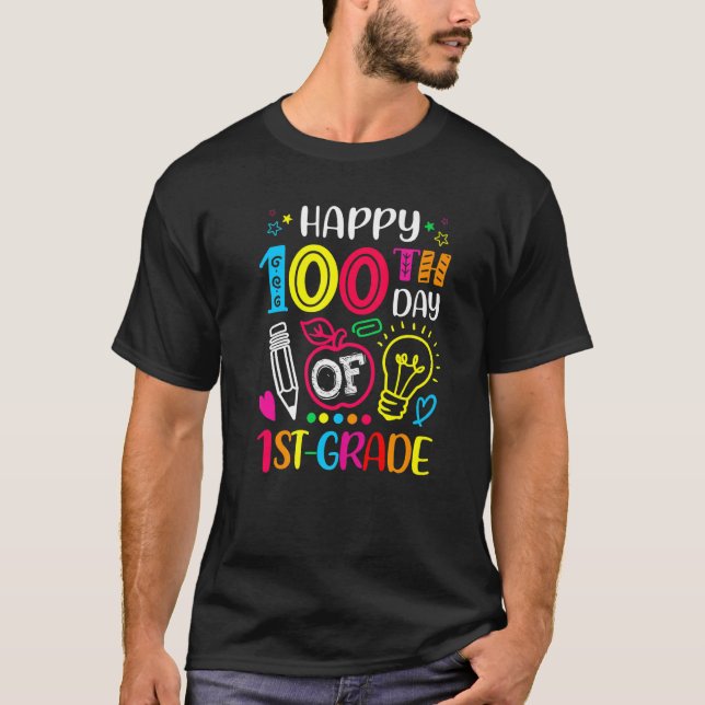 100 days of 1st Grade 100th day of School Teacher  T-Shirt (Vorderseite)